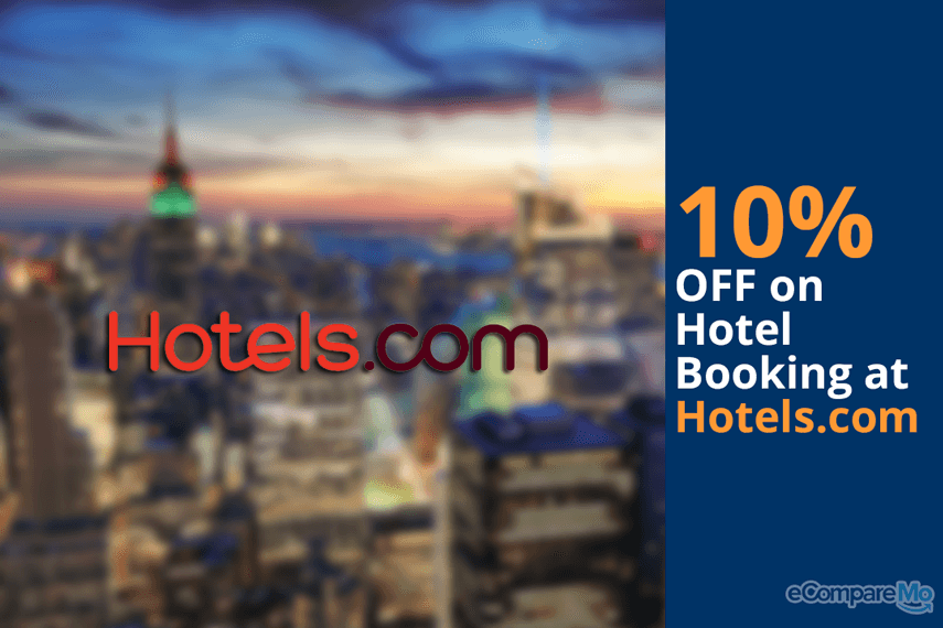 Hotels.com 10% OFF on Hotel Booking.