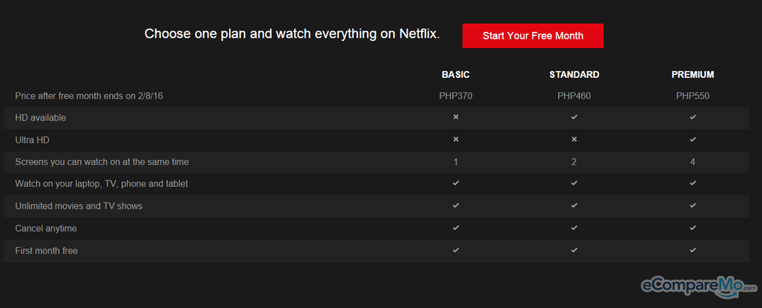 netflix pricing model