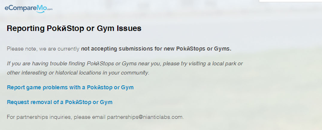 Submissions for new Pokestops and Gyms are temporarily on hold