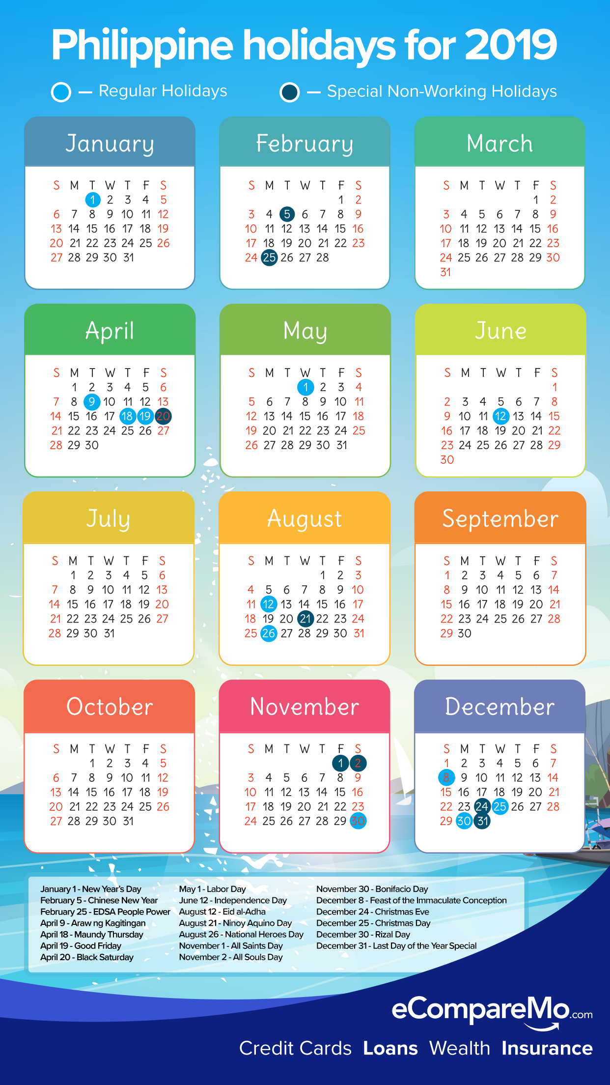 2020 Calendar Philippines