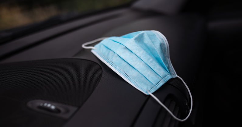 Face mask in car