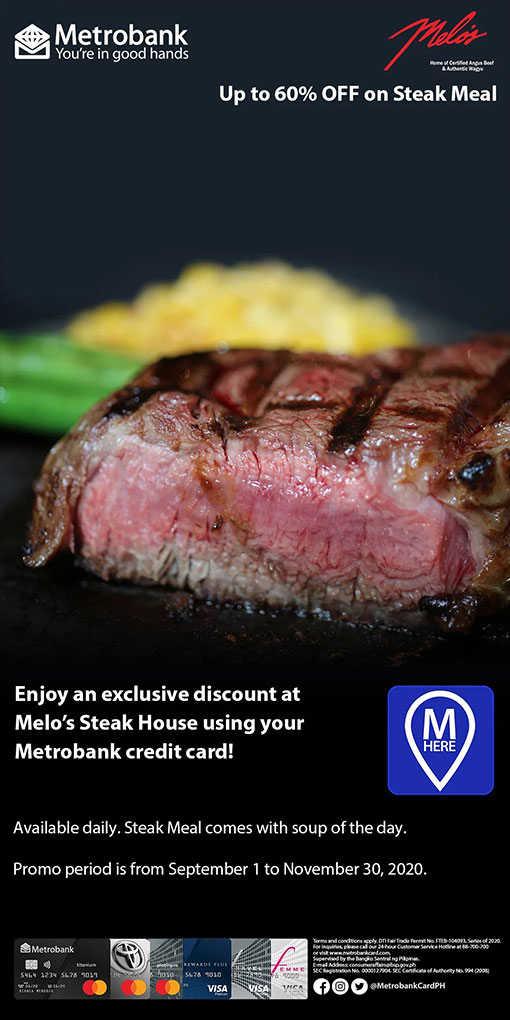 melos steakhouse metrobank credit card promo