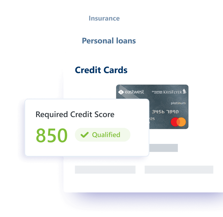 Get personalized offers for credit cards, loans, and insurance